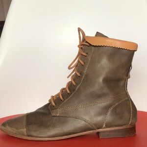 JUIL Brown Leather Ankle Boots with grounding copper